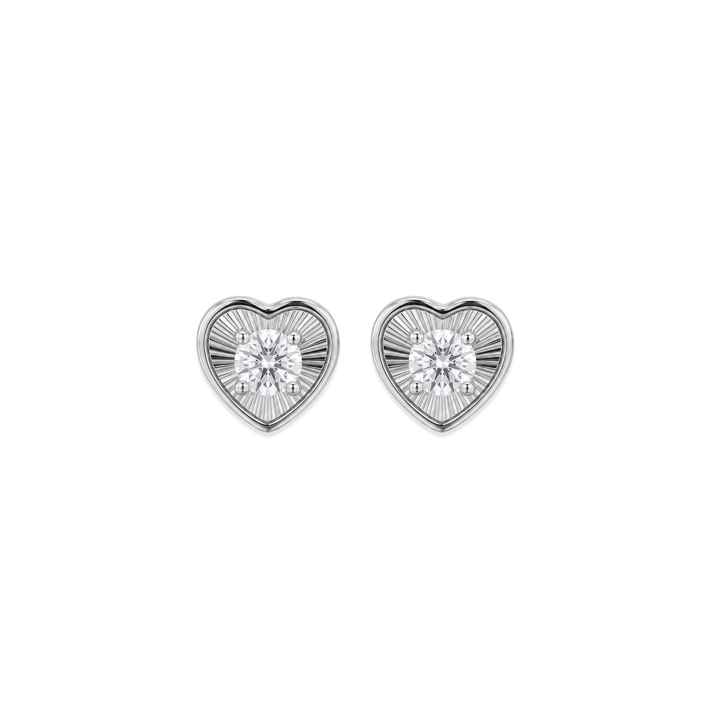 Natural Diamond Radiant Heart Diamond Studs