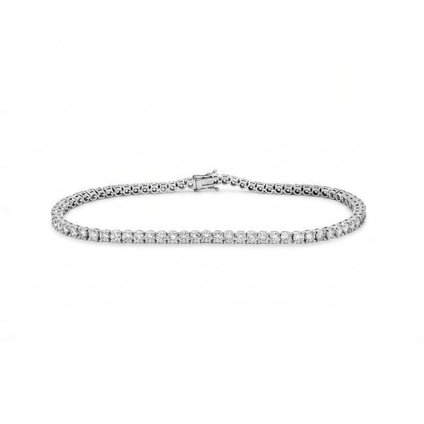 14K White Gold Lab Grown Diamond Tennis Bracelet 3.84CT