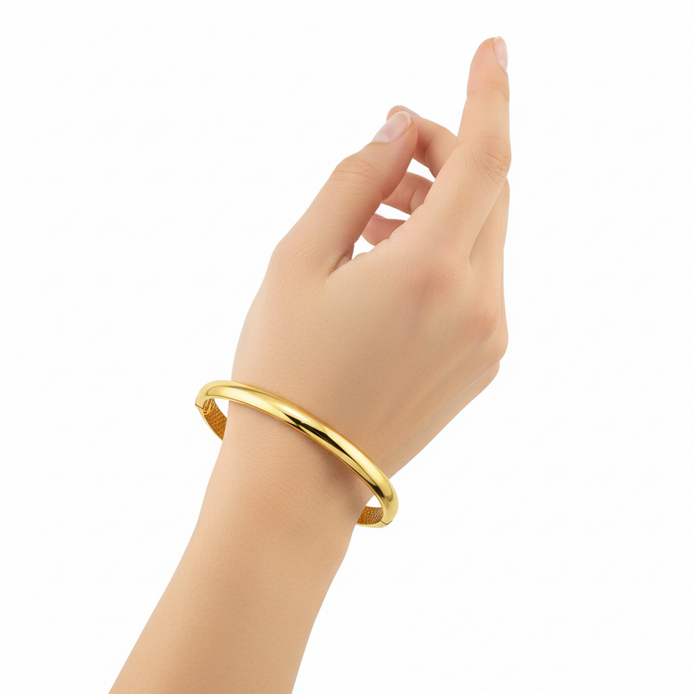 18K Yellow Gold Classic Bangles – 6.80g