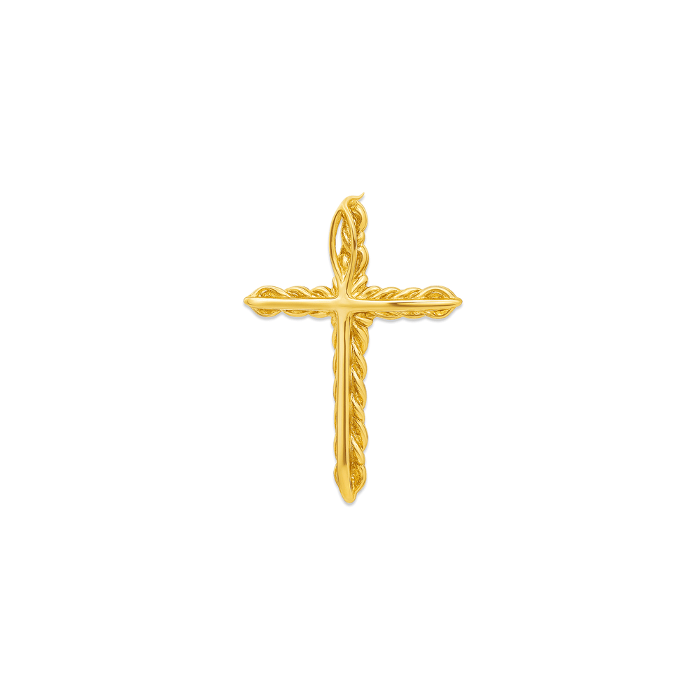 14K White Gold Cross Pendant with Lab Grown Diamonds