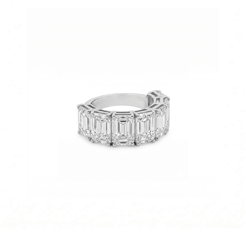 14K White Gold Lab Grown Diamond Eternity Ring 10.24 CT