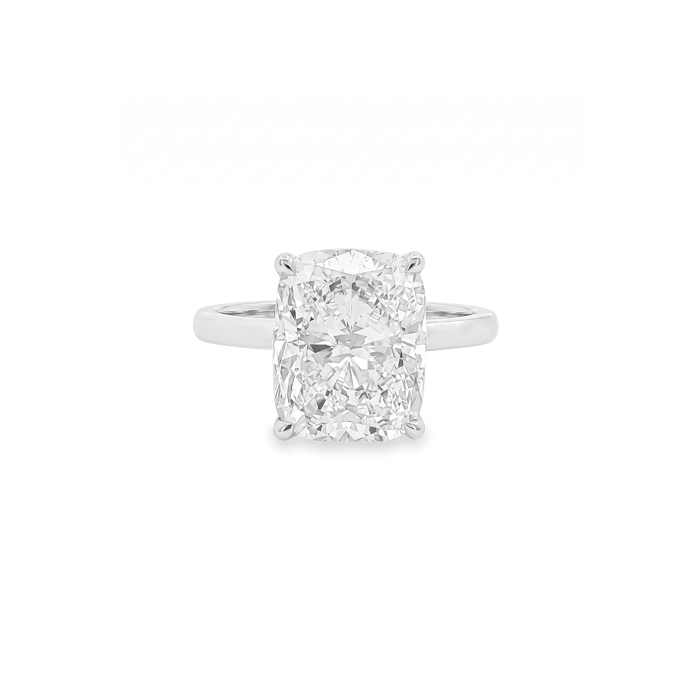 18K Gold Lab Grown Diamond Elongated Cushion-Cut Solitaire Majesty Engagement Ring 4.10 CT