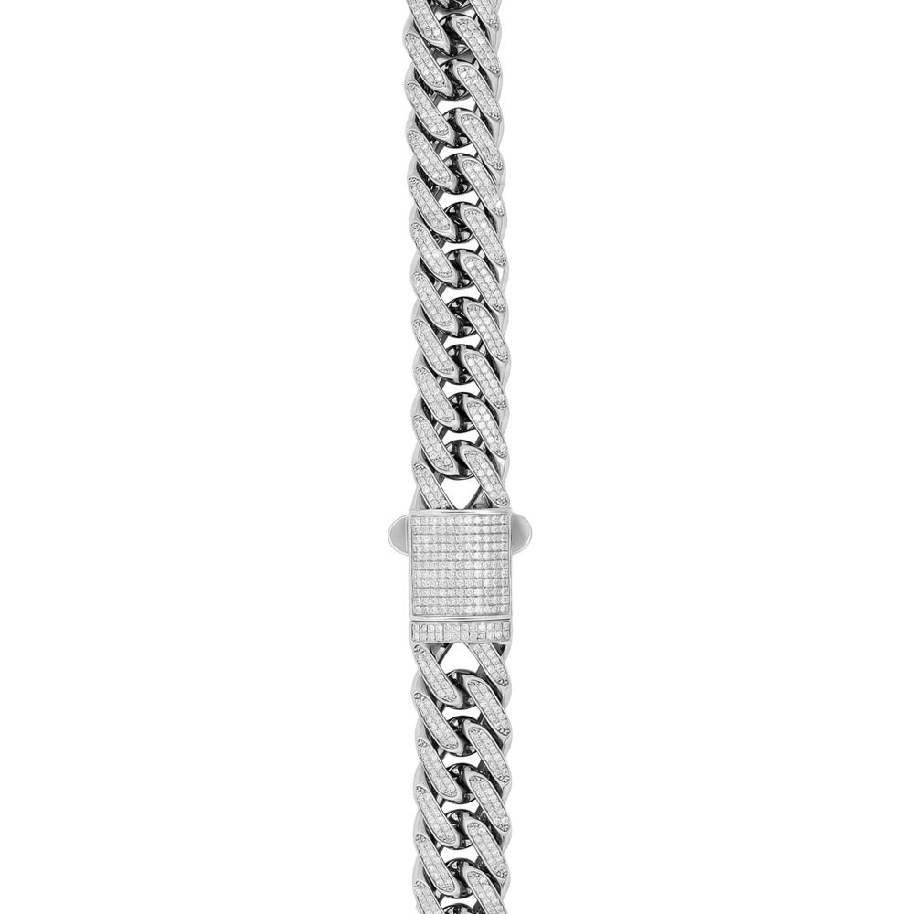 Diamond Drip Cuban Chain in 18K Gold with 11.07 Ct Natural Diamonds | 19 Inch | 14 mm
