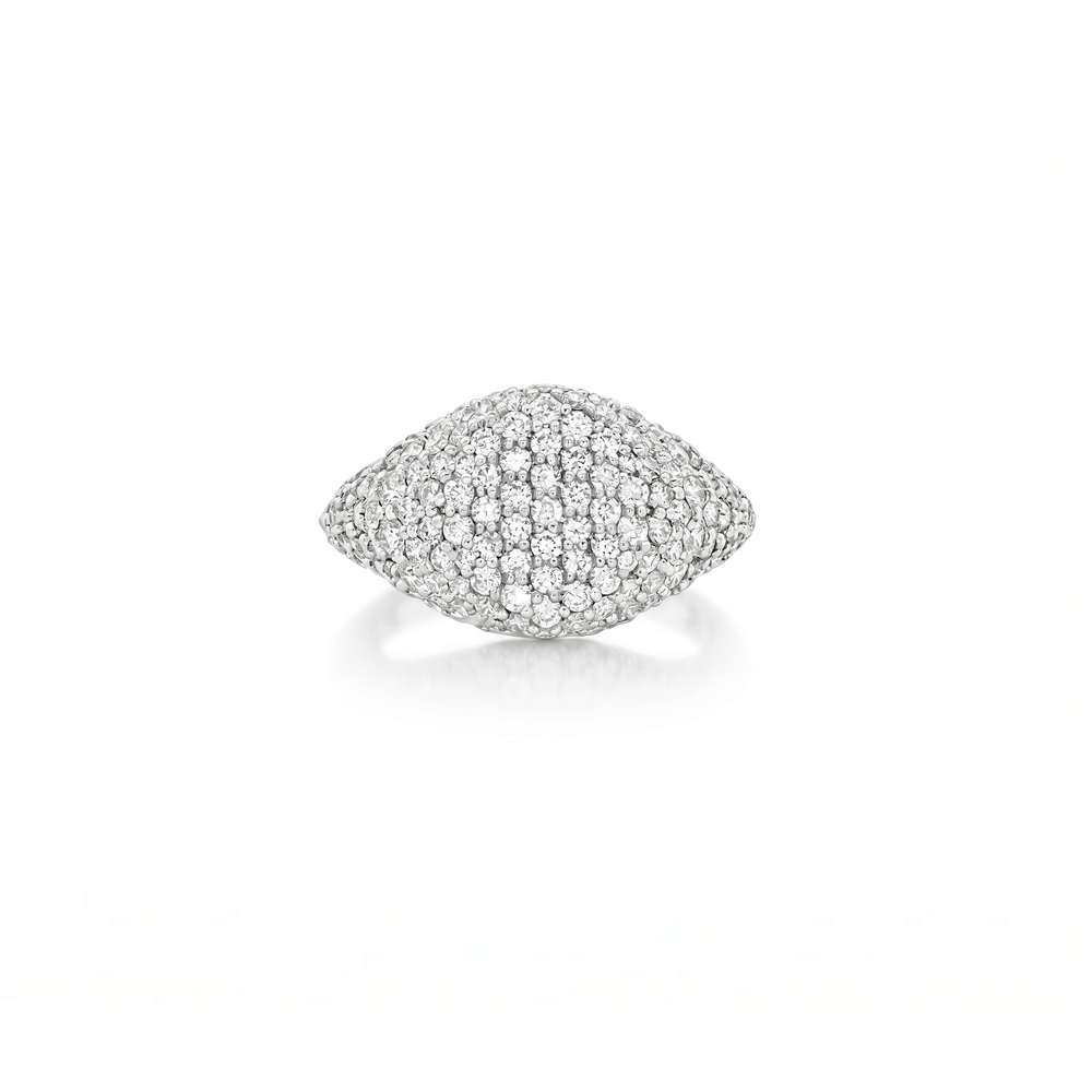 Natural Diamond Dome Pavé Brilliance Ring in 18K Gold