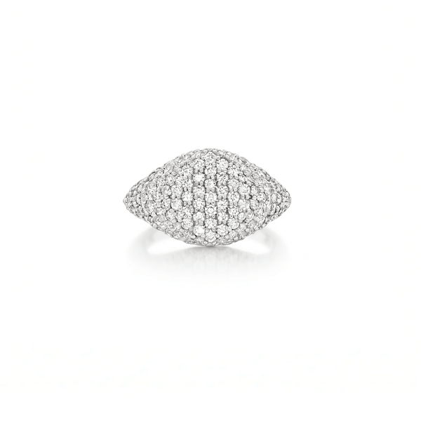 Natural Diamond Dome Pavé Brilliance Ring in 18K Gold