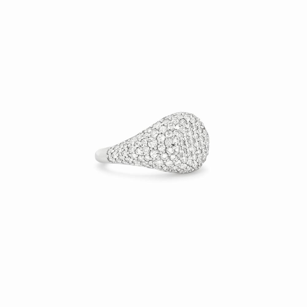 Natural Diamond Dome Pavé Brilliance Ring in 18K Gold