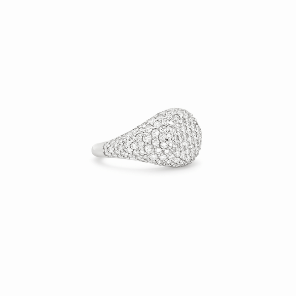 Natural Diamond Dome Pavé Brilliance Ring in 18K Gold hover