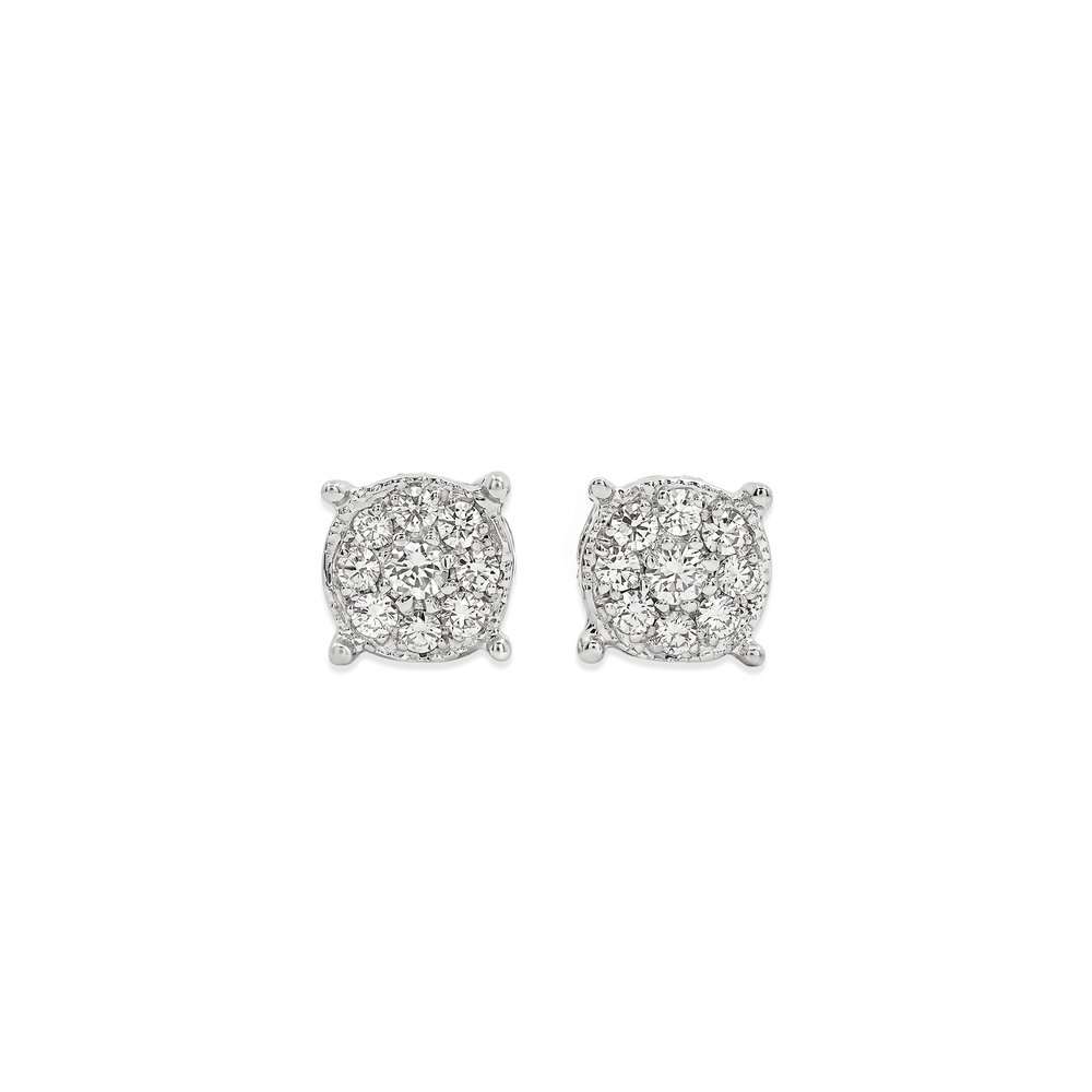 Natural Diamond Brilliant Bloom Cluster Studs