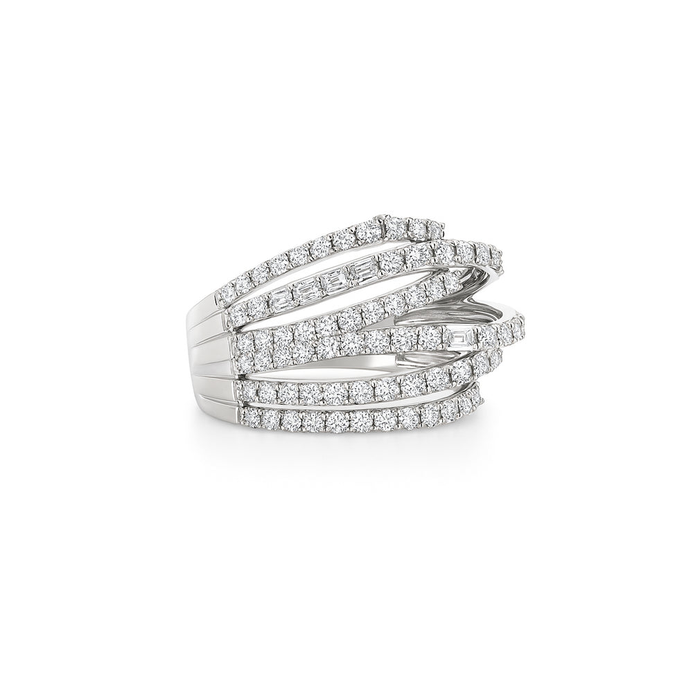 Natural Diamond Ring in 18K White Gold | Flashy Jewellery