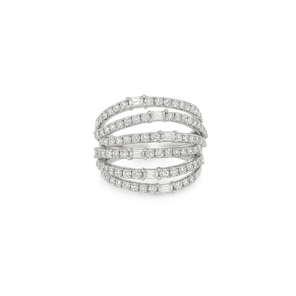 Natural Diamond Ring in 18K White Gold | Flashy Jewellery