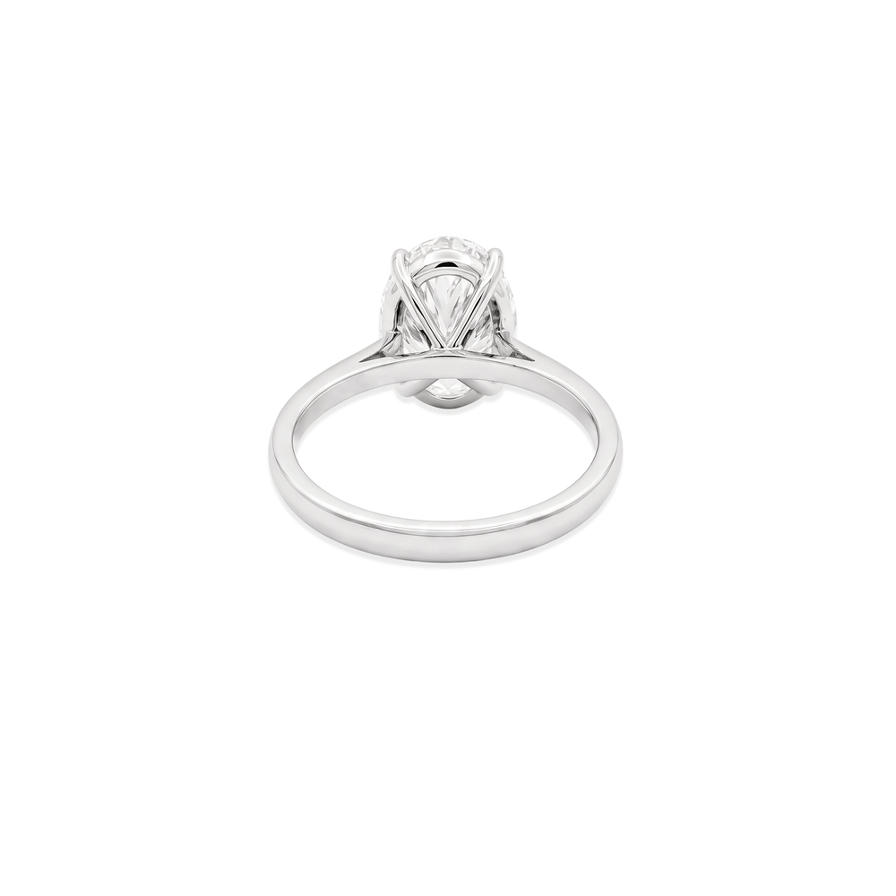 Oval Radiance Lab-Grown Solitaire Engagement Ring in 18K White Gold