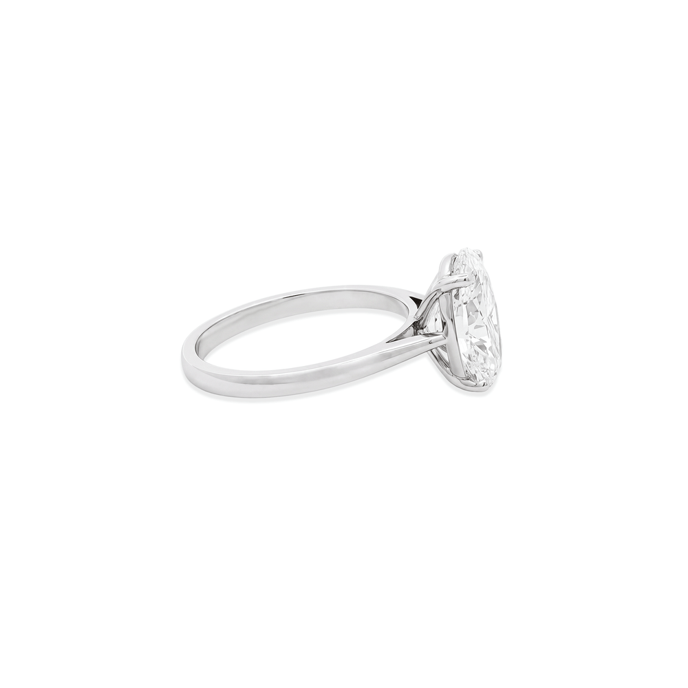 Oval Radiance Lab-Grown Solitaire Engagement Ring in 18K White Gold