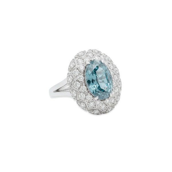 Azure Halo Radiance Ring | 14K White Gold Lab-Grown Diamond Ring hover
