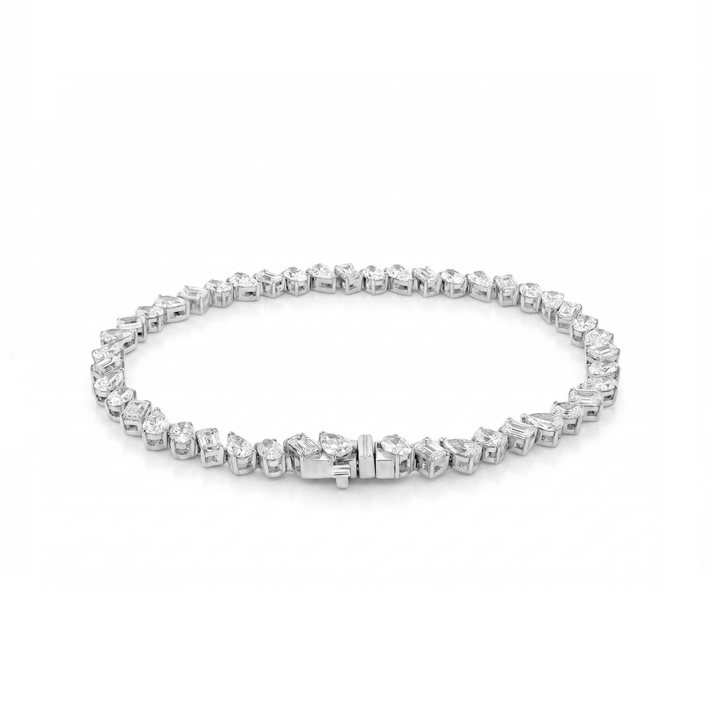 Eterna Dual-Cut Lab Diamond Bracelet | 14K White Gold
