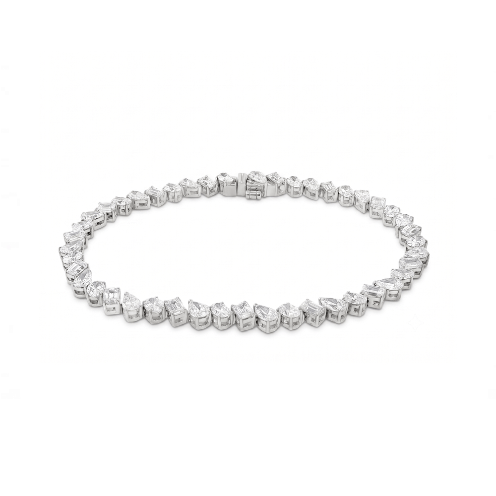 Eterna Dual-Cut Lab Diamond Bracelet | 14K White Gold