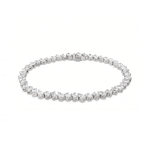 Eterna Dual-Cut Lab Diamond Bracelet | 14K White Gold hover