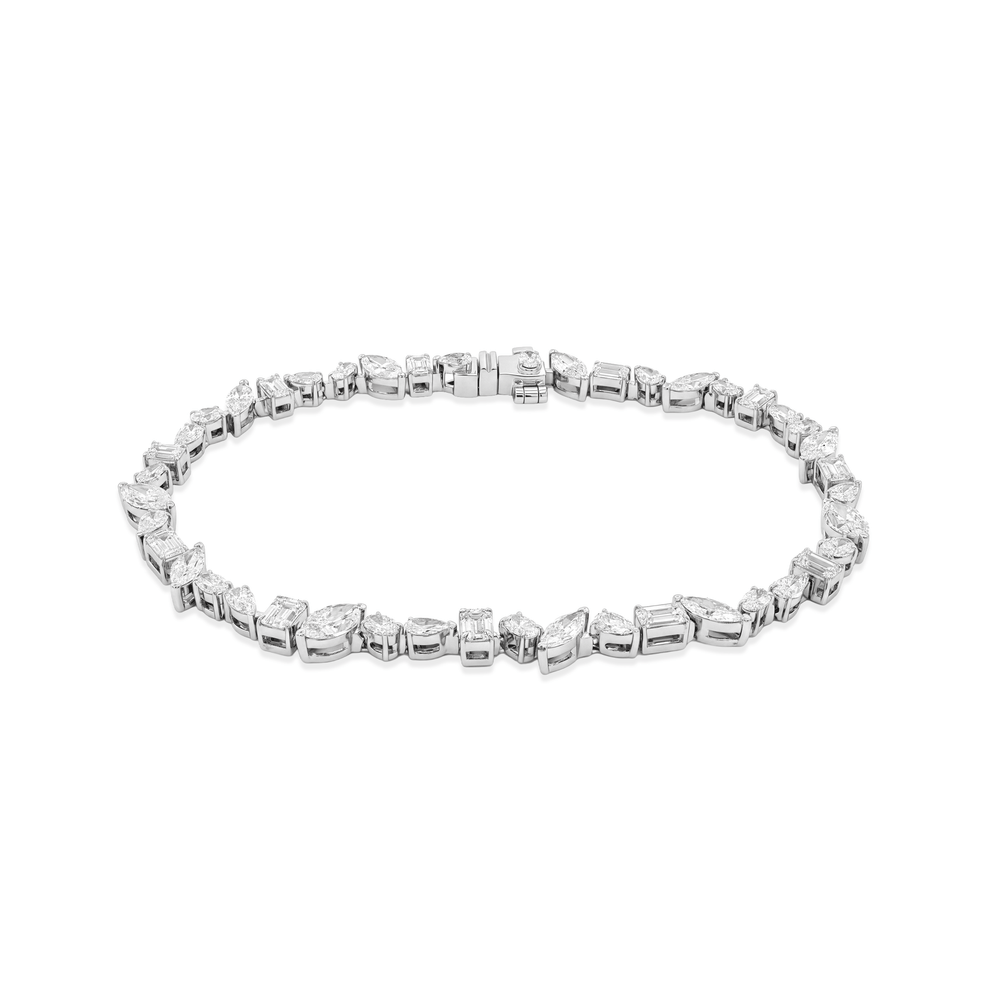 14K White Gold Multi-Cut Radiance Lab-Grown Diamond Bracelet (5.92 CT)