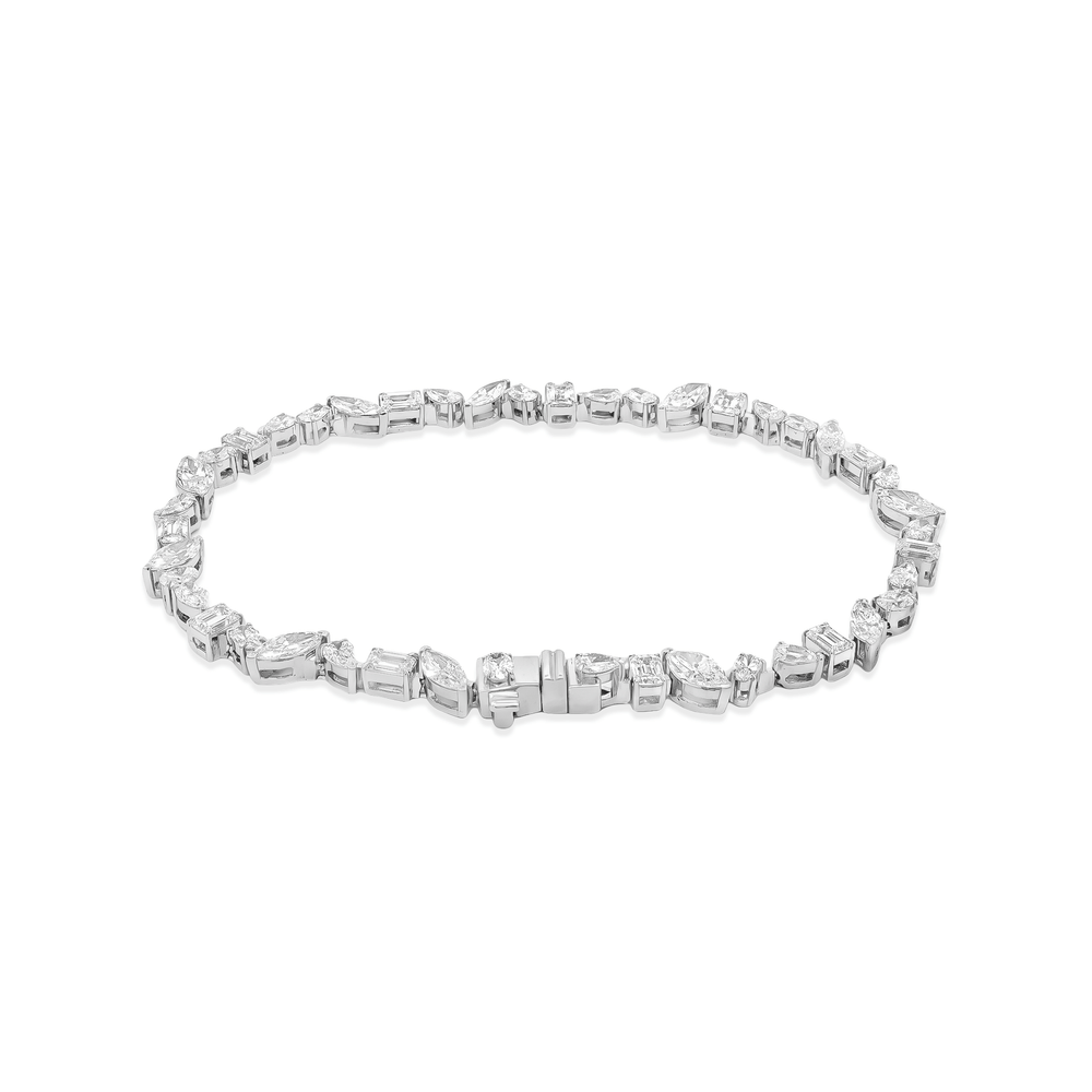 14K White Gold Multi-Cut Radiance Lab-Grown Diamond Bracelet (5.92 CT)