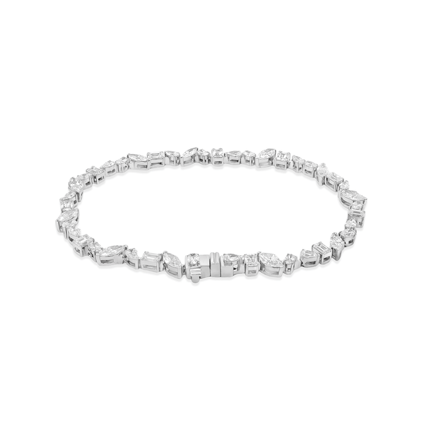 14K White Gold Multi-Cut Radiance Lab-Grown Diamond Bracelet (5.92 CT)