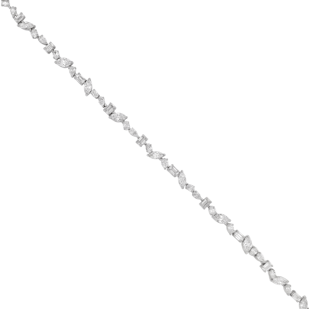 14K White Gold Multi-Cut Radiance Lab-Grown Diamond Bracelet (5.92 CT)