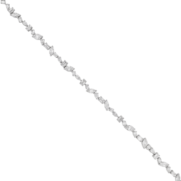 14K White Gold Multi-Cut Radiance Lab-Grown Diamond Bracelet (5.92 CT) hover