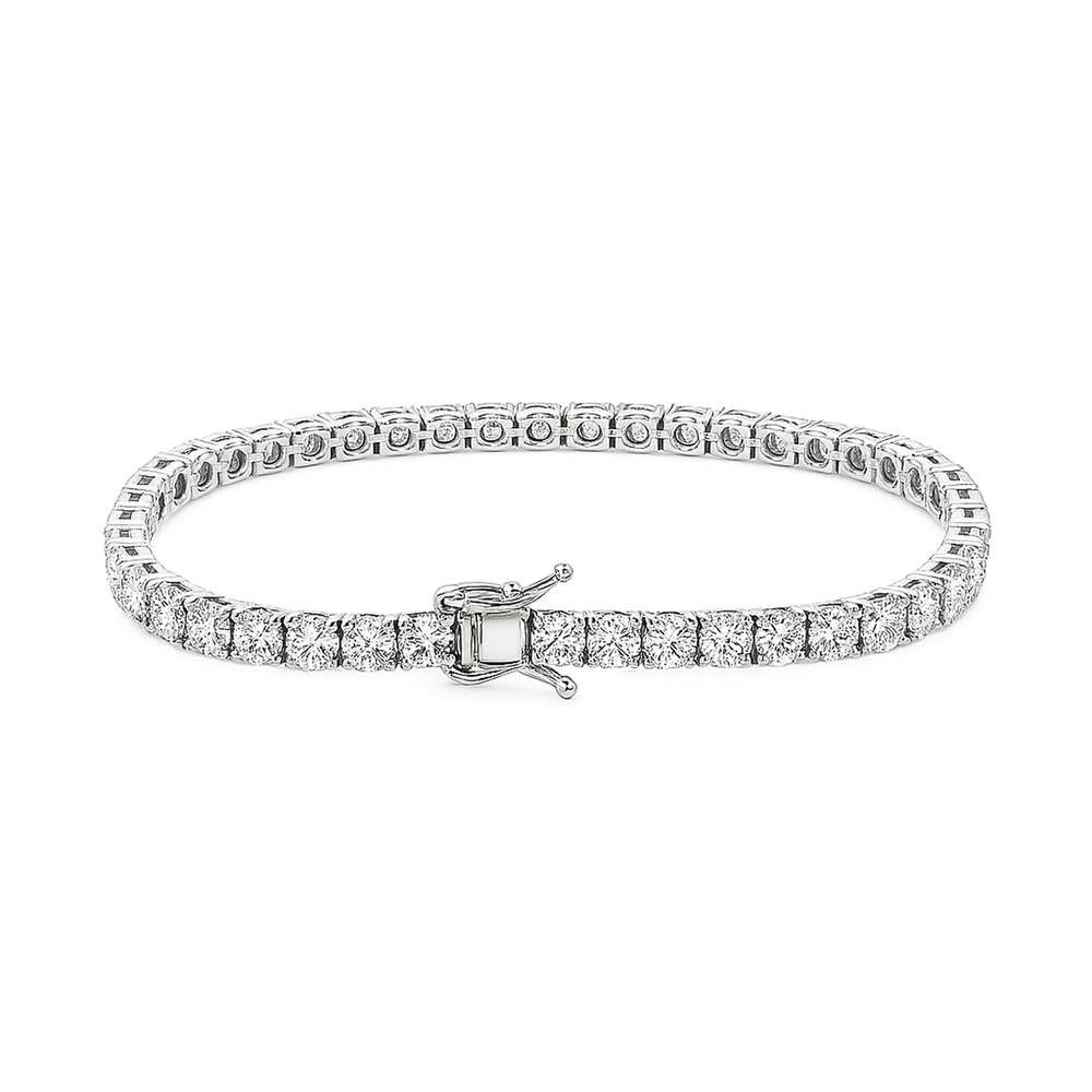 Lab Grown Diamond Tennis Bracelet – 18K White Gold