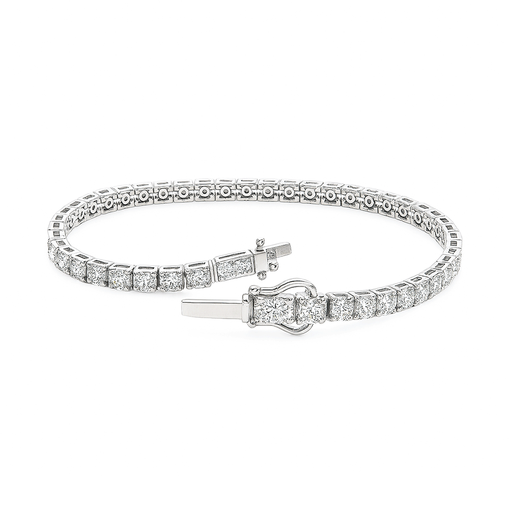 Lab Grown Diamond Tennis Bracelet – 18K White Gold