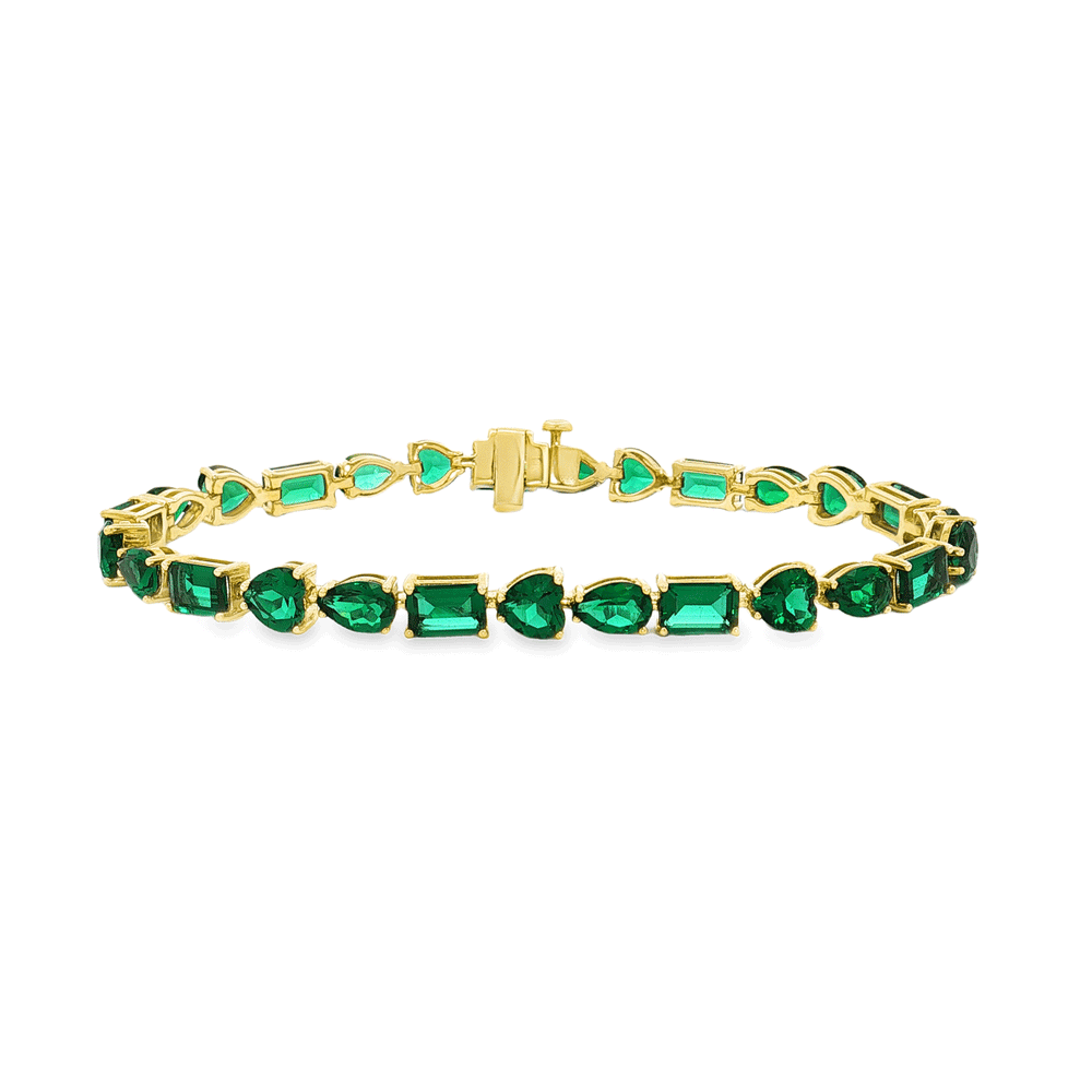 Lab Grown Emerald Bracelet 18K Gold – Flashy Jewellery