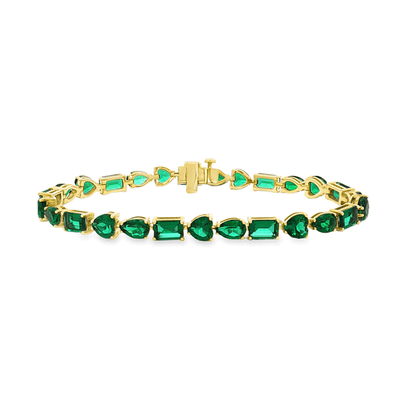 Lab Grown Emerald Bracelet 18K Gold – Flashy Jewellery