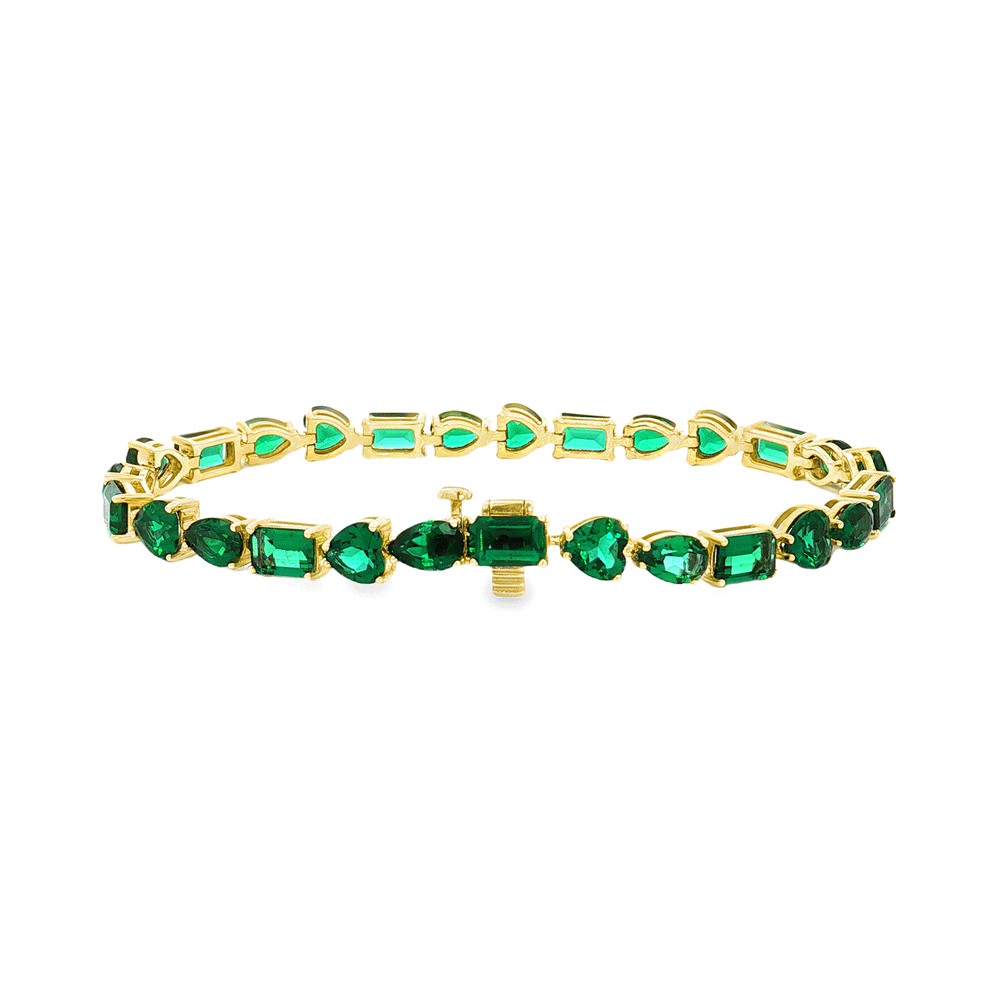 Lab Grown Emerald Bracelet 18K Gold – Flashy Jewellery