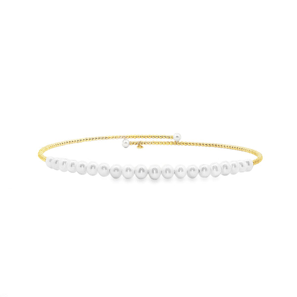 18K Gold Pearl Choker Necklace | Flashy Jewellery Dubai