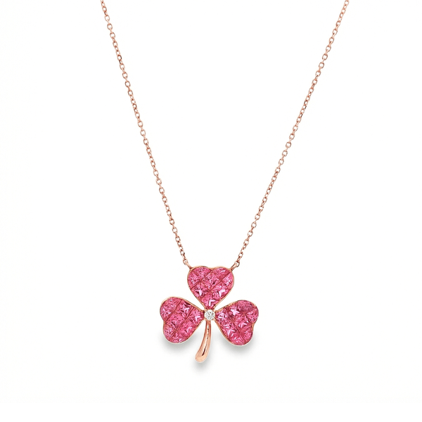 18K Rose Gold Sapphire Diamond Necklace | Flashy Jewellery