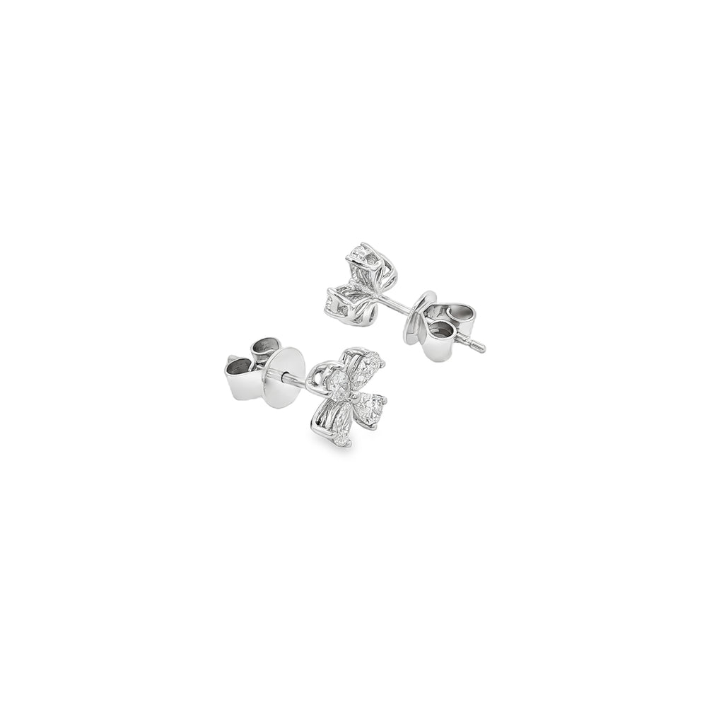 Natural Diamond Stud Earrings in 18K White Gold
