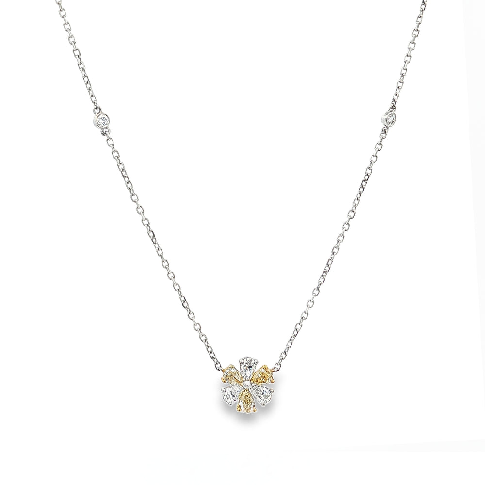 Natural Diamond Pendant Necklace | 18K White Gold Dubai