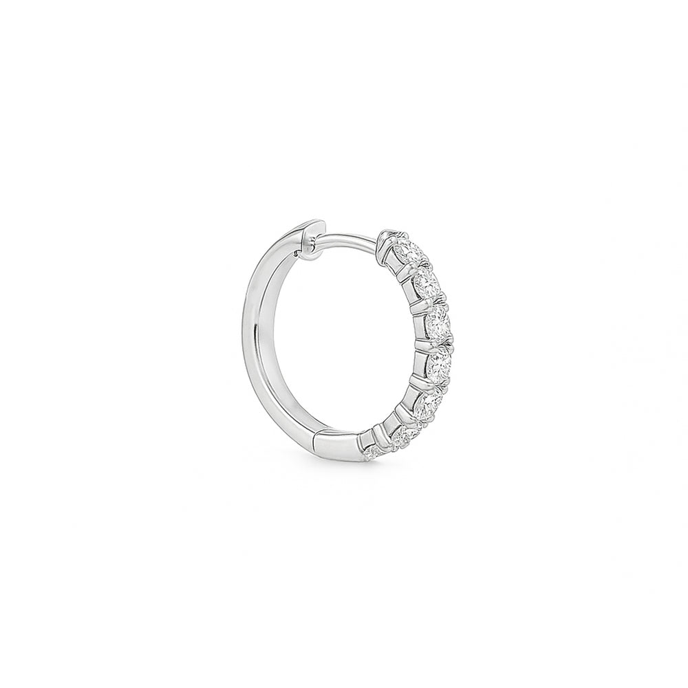 Natural Diamond Hoops Earrings in 18K White Gold