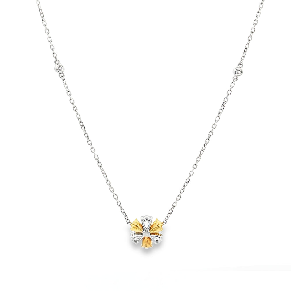 Natural Diamond Pendant Necklace | 18K White Gold Dubai
