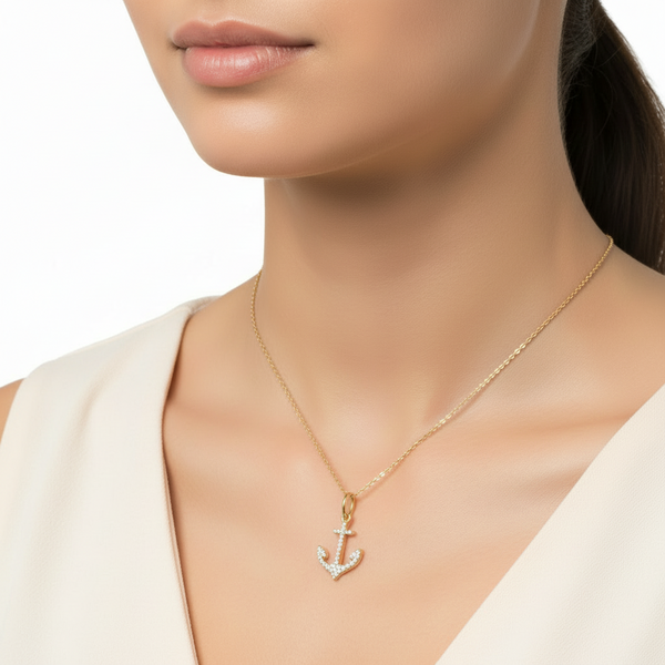 Natural Diamond Pendant in 18K Yellow Gold | Flashy Jewellery hover
