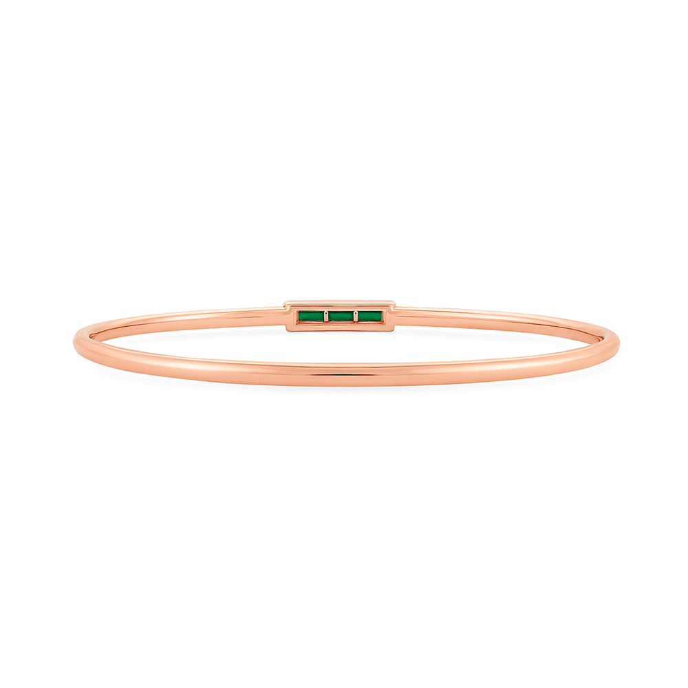 Lab Grown Emerald Diamond Bangle | 18K Rose Gold