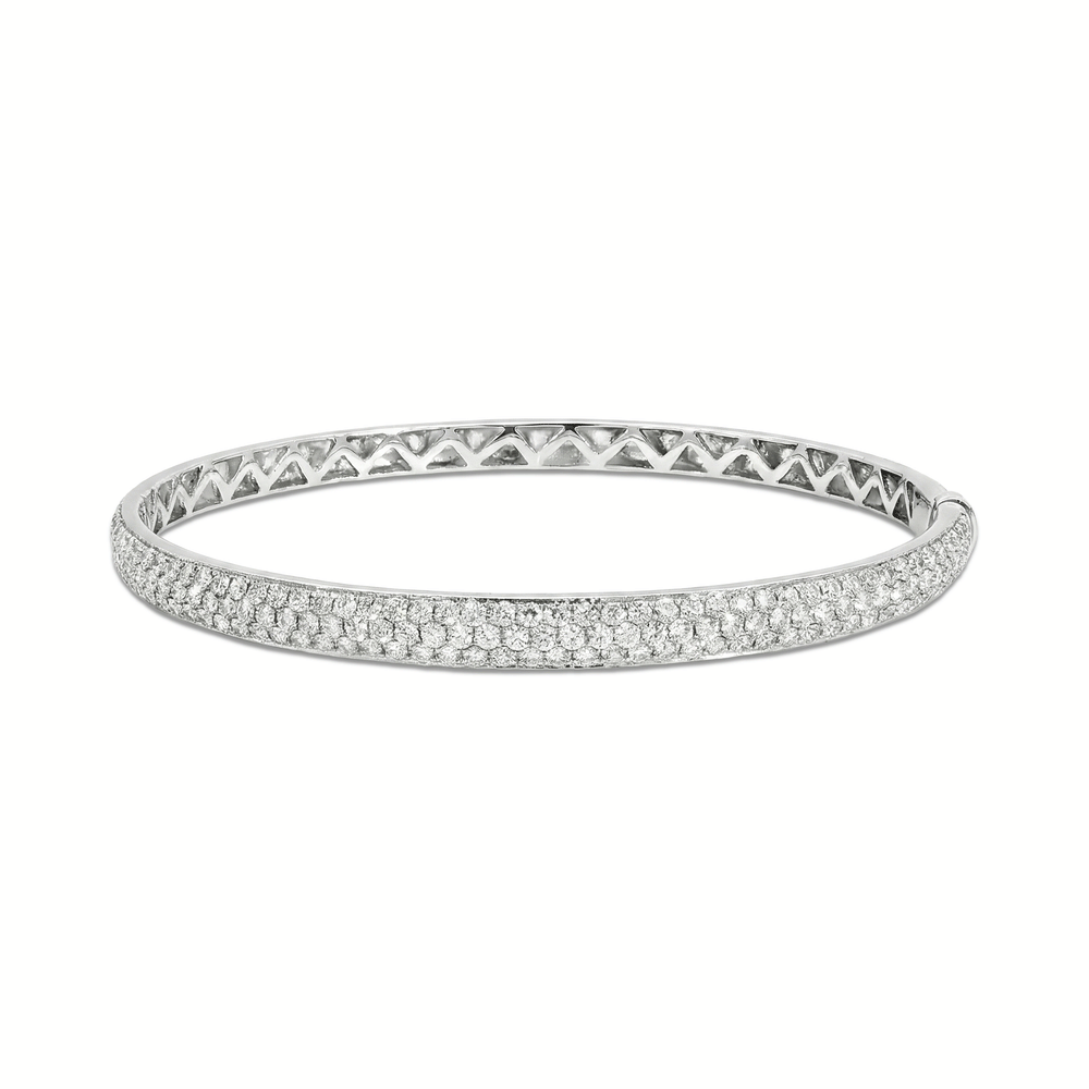 Natural Diamond Bangle in 18K White Gold | Flashy Jewellery
