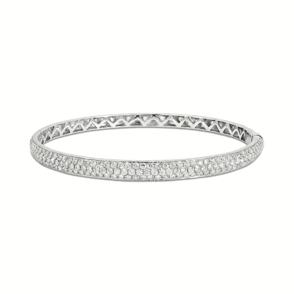 Natural Diamond Bangle in 18K White Gold | Flashy Jewellery