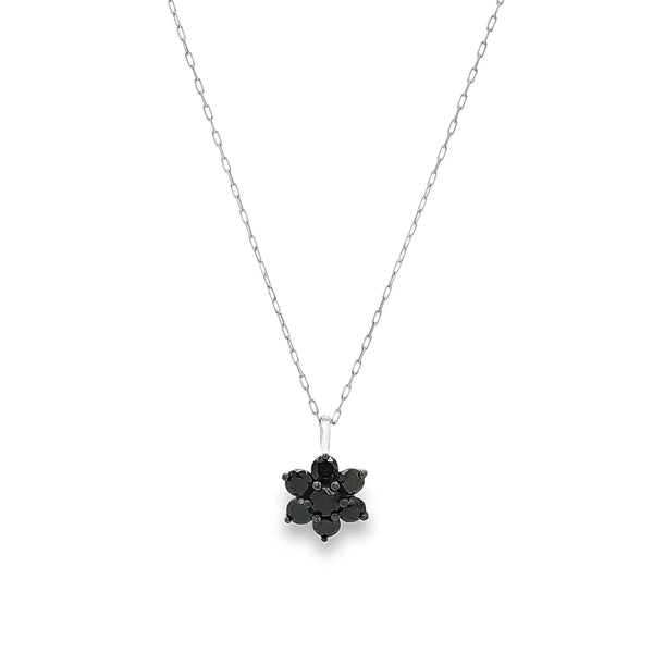 Black Diamond Platinum Pendant Necklace 0.32Ct