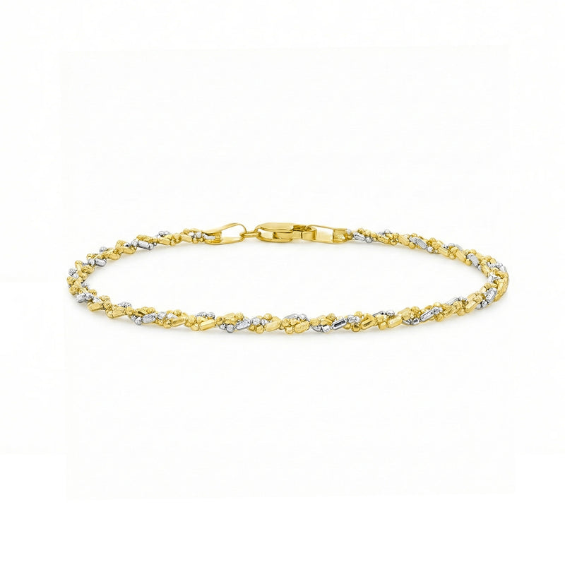 18K Gold Unisex Bracelet in White & Yellow Gold