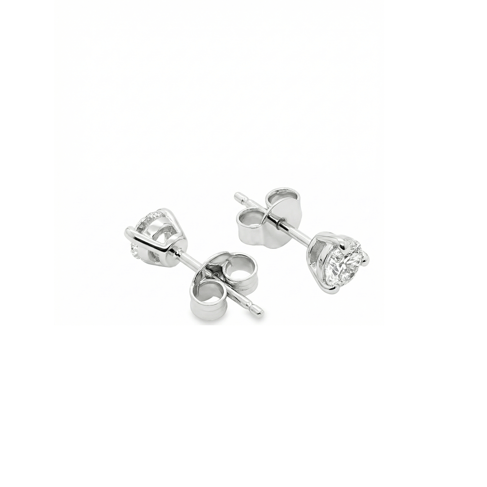 Lab Grown Diamond Stud Earrings 18K White Gold