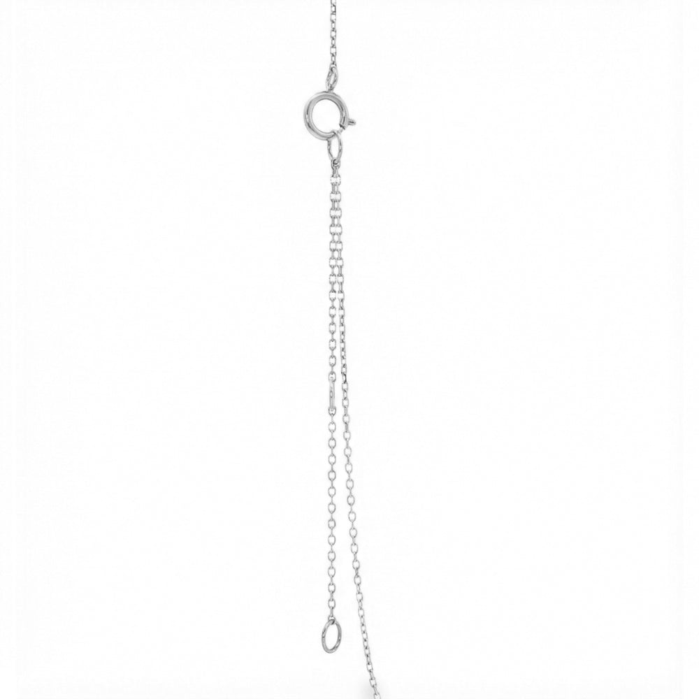 18K Platinium Blue Agate & Natural Diamond Pendant Necklace