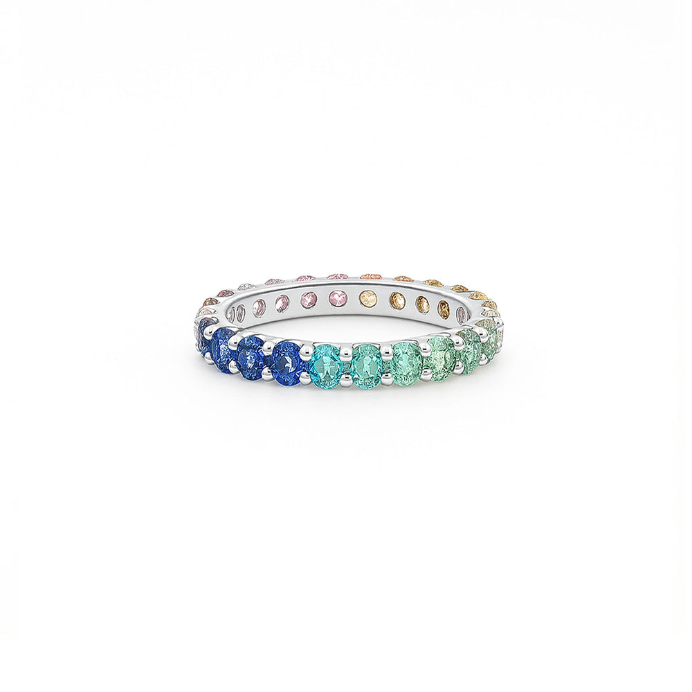 18K Gold Sapphire Eternity Ring | Flashy Jewellery