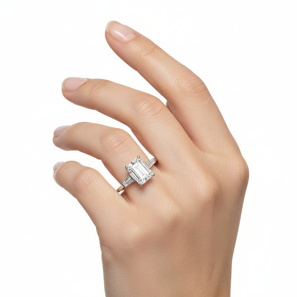 Natural Diamond Engagement Ring in 18K White Gold hover