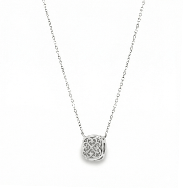 Natural Diamond Necklace Pendant in 18K White Gold hover