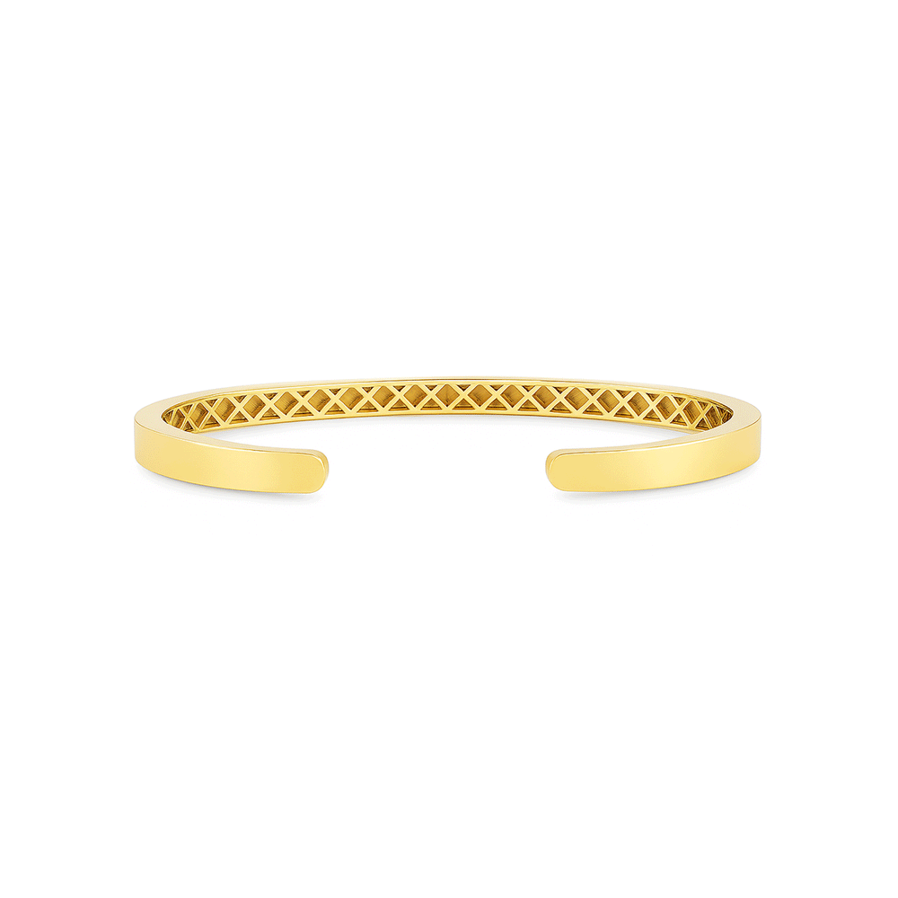 18K Yellow Gold Natural Diamond Bangle | Flashy Jewellery