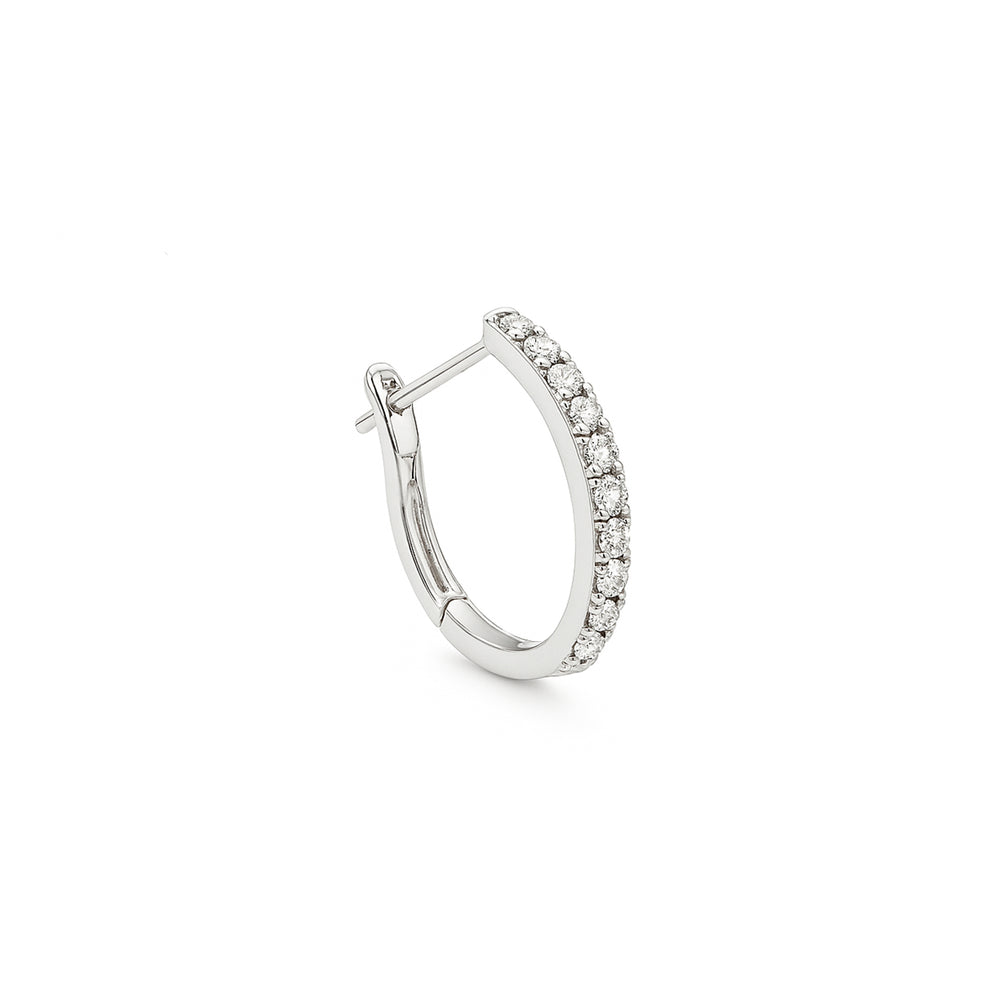 Natural Diamond Hoops Earrings | 18K White Gold