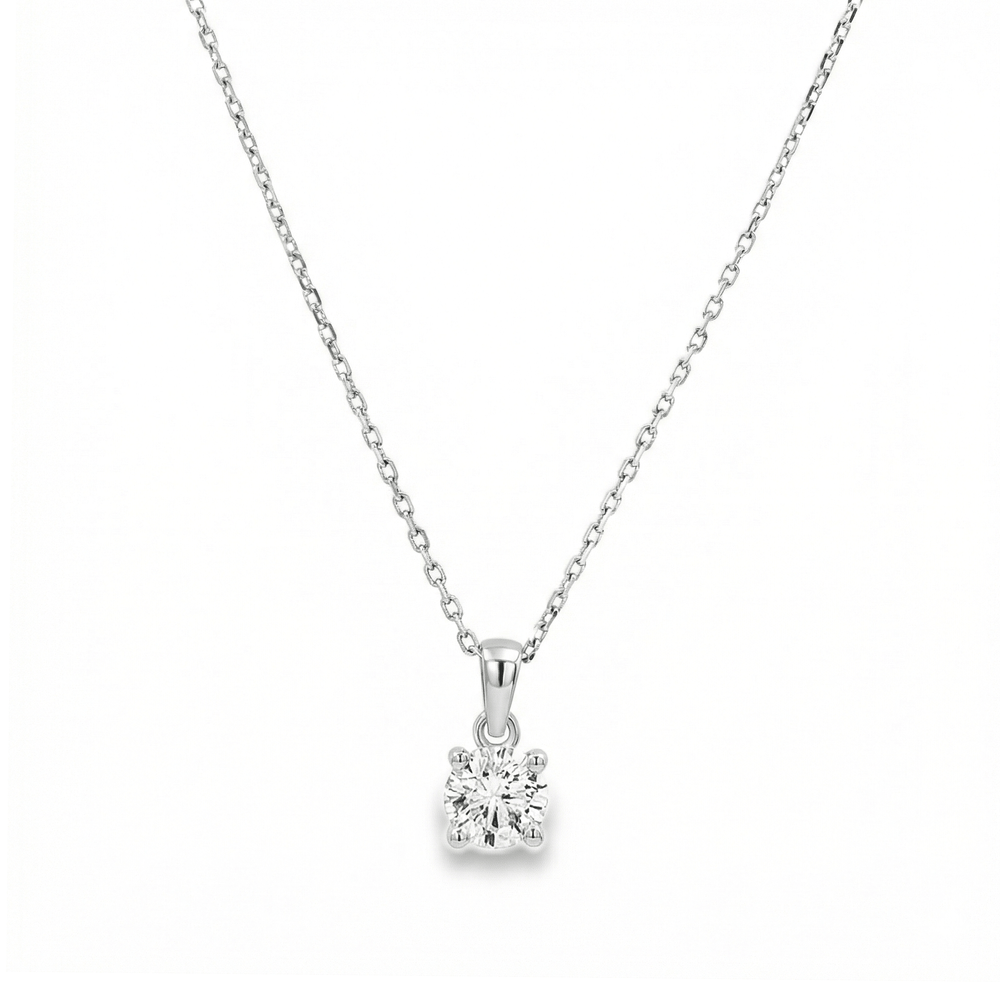 Lab Grown Diamond Pendant in 18K White Gold | Flashy